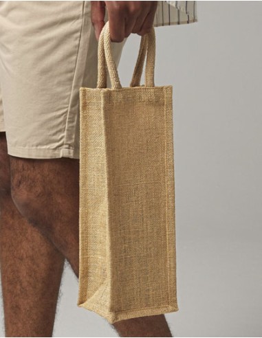 WES-W433-Shimmer Jute Bottle Bag